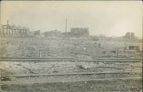 Alte Ansichtskarte Ludwigshafen am Rhein-Oppau, Explosion, Industrieanlage