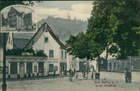 Alte Ansichtskarte Nassau, An der Schloßstraße