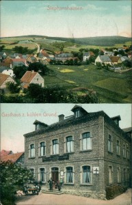 Alte Ansichtskarte Stephanshausen (Geisenheim), Gesamtansicht, Gasthaus z. kühlen Grund