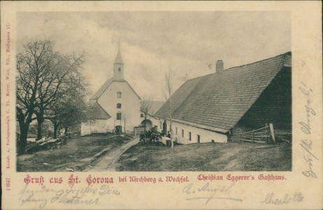 Alte Ansichtskarte St. Corona am Wechsel, Christian Eggerer's Gasthaus