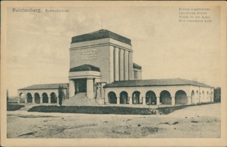 Alte Ansichtskarte Reichenberg / Liberec, Krematorium