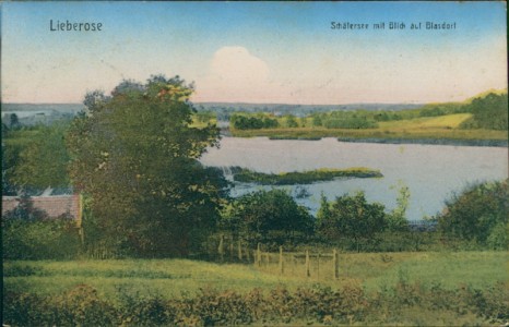 Alte Ansichtskarte Lieberose, Schäfersee mit Blick auf Blasdorf