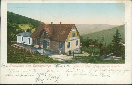 Alte Ansichtskarte Eulengebirge / Góry Sowie, Kreuz oder Zimmermannsbaude