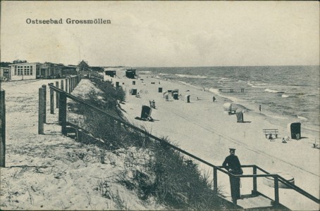 Alte Ansichtskarte Großmöllen / Mielno, Strand