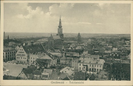 Alte Ansichtskarte Greifswald, Totalansicht