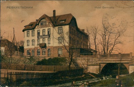 Alte Ansichtskarte Peiskretscham / Pyskowice, Hotel Germania