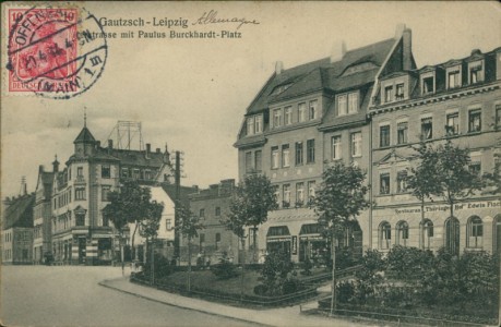 Alte Ansichtskarte Markkleeberg-Gautzsch, Paulus Burckhardt-Platz mit Restaurant "Thüringer-Hof"