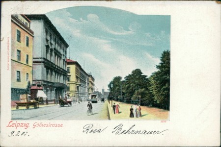 Alte Ansichtskarte Leipzig, Göthestrasse