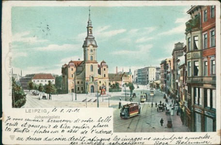 Alte Ansichtskarte Leipzig, Johannisplatz
