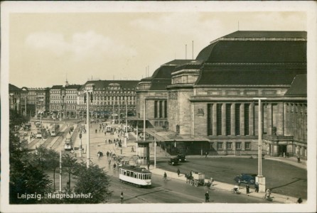 Alte Ansichtskarte Leipzig, Hauptbahnhof