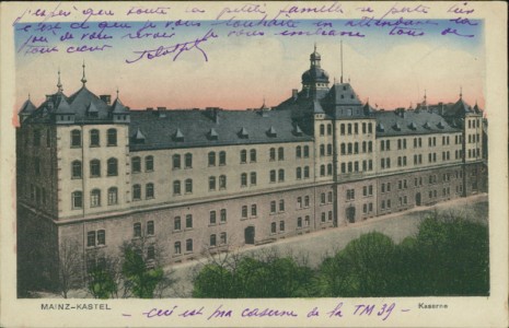 Alte Ansichtskarte Mainz-Kastel (Wiesbaden), Kaserne