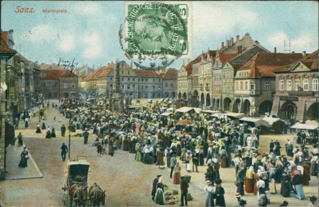 Alte Ansichtskarte Saaz / Žatec, Marktplatz