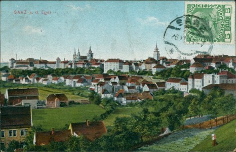 Alte Ansichtskarte Saaz / Žatec, Gesamtansicht