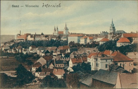 Alte Ansichtskarte Saaz / Žatec, Westseite