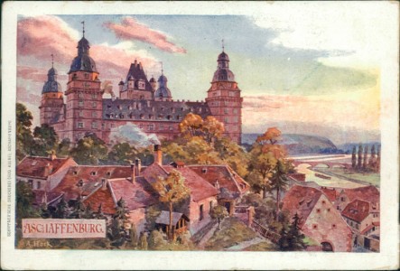 Alte Ansichtskarte Aschaffenburg, Schloss