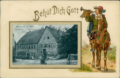 Alte Ansichtskarte Marktsteft a. Main, Gasthaus z. schwarzen Adler