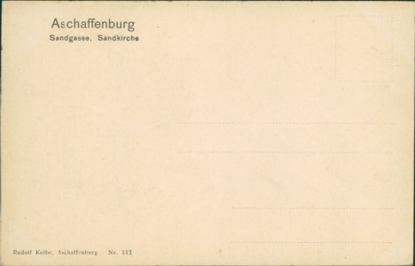 Adressseite der Ansichtskarte Aschaffenburg, Sandgasse, Sandkirche