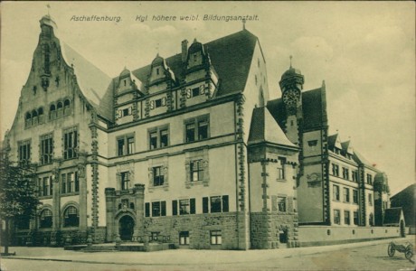 Alte Ansichtskarte Aschaffenburg, Kgl. höhere weibl. Bildungsanstalt