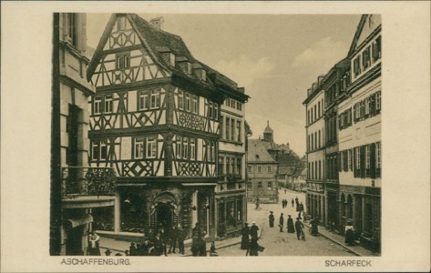 Alte Ansichtskarte Aschaffenburg, Scharfeck