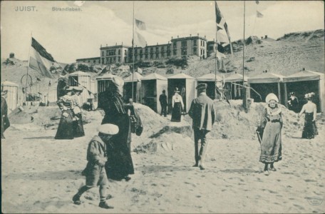 Alte Ansichtskarte Juist, Strandleben