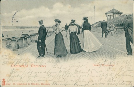 Alte Ansichtskarte Norderney, Strand Promenade