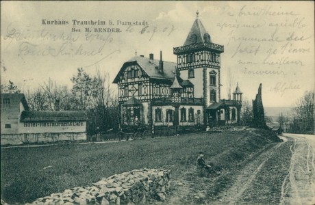 Alte Ansichtskarte Darmstadt, Kurhaus Trautheim, Bes. M. Bender