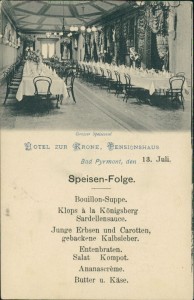 Alte Ansichtskarte Bad Pyrmont, Hotel zur Krone, Pensionshaus