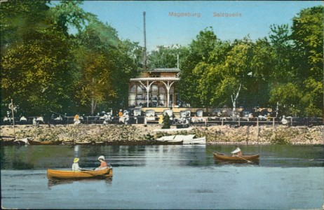 Alte Ansichtskarte Magdeburg, Salzquelle