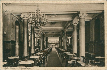 Alte Ansichtskarte Magdeburg, Café Peters