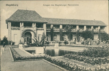 Alte Ansichtskarte Magdeburg, Anlagen des Magdeburger Rennvereins