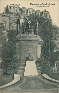 Alte Ansichtskarte Magdeburg-Friedrichstadt, Artillerie-Denkmal