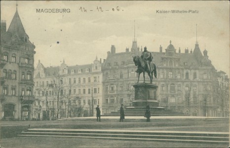Alte Ansichtskarte Magdeburg, Kaiser Wilhelm-Platz