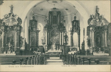 Alte Ansichtskarte Friedenweiler, Inneres der Kirche
