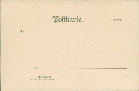 Adressseite der Ansichtskarte Schwarzwaldpostkarte, sign. W. Hasemann