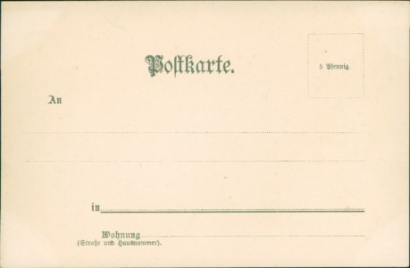 Adressseite der Ansichtskarte Hochzeitszug im Gutachtal, sign. W. Hasemann