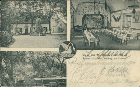 Alte Ansichtskarte Wesel-Lackhausen, Restauration Ws. Wülfing Am Schwan (KNICKE)