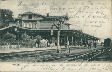 Alte Ansichtskarte Wesel, Bahnhof