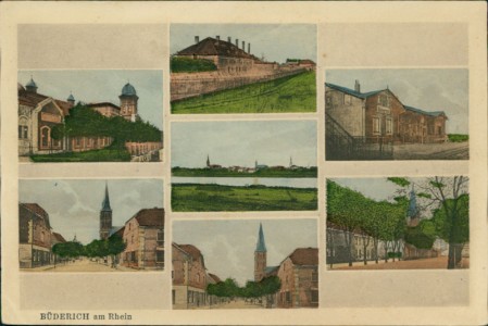 Alte Ansichtskarte Wesel-Büderich, Mehrbildkarte mit Bahnhof