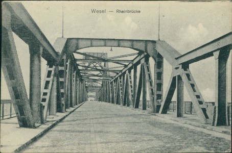 Alte Ansichtskarte Wesel, Rheinbrücke