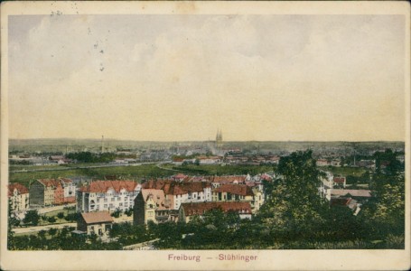 Alte Ansichtskarte Freiburg-Stühlinger, Gesamtansicht