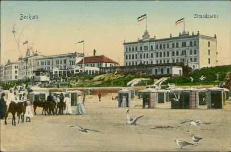 Alte Ansichtskarte Borkum, Strandpartie