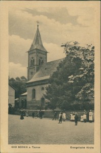 Alte Ansichtskarte Bad Soden am Taunus, Evangelische Kirche