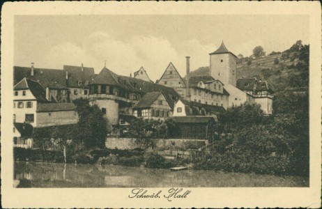 Alte Ansichtskarte Schwäbisch Hall, Teilansicht