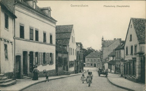 Alte Ansichtskarte Germersheim, Pflasterberg (Hauptstraße)