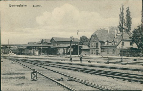 Alte Ansichtskarte Germersheim, Bahnhof