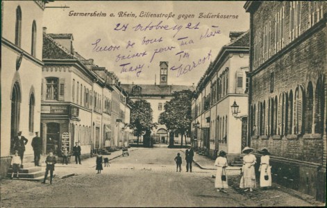 Alte Ansichtskarte Oberamtsstraße, Lilienstraße geen Zollerkaserne