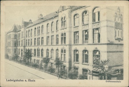 Alte Ansichtskarte Ludwigshafen am Rhein, Gräfenauschule