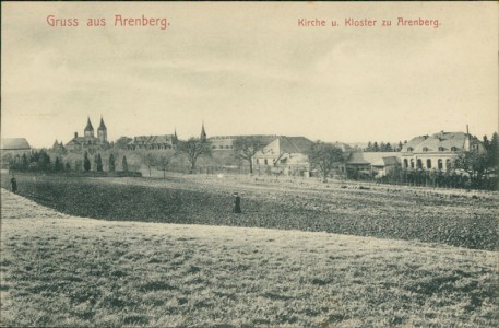 Alte Ansichtskarte Koblenz-Arenberg, Kirche u. Kloster zu Arenberg