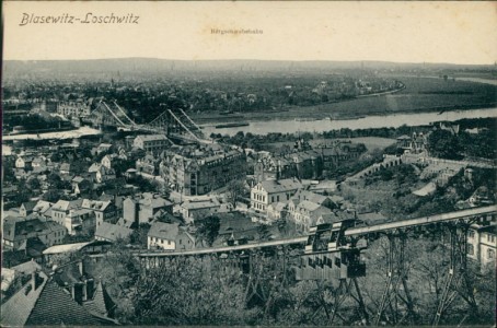 Alte Ansichtskarte Dresden-Loschwitz, Bergschwebebahn
