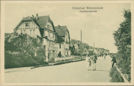 Alte Ansichtskarte Rostock-Warnemünde, Strandpromenade